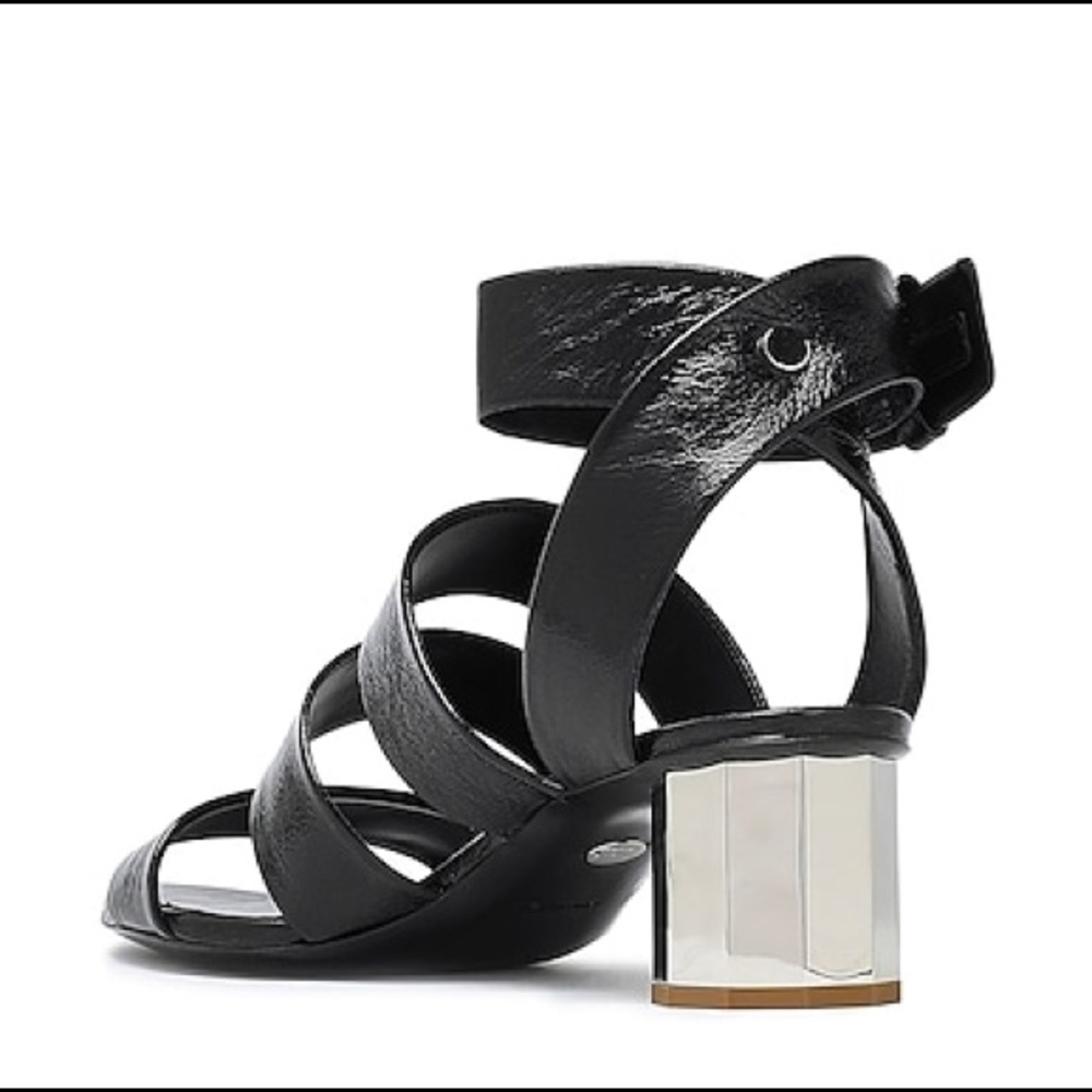 Proenza Schouler Women’s Black Sandals with Block Silver Heel Size 40 - Picture 2 of 11